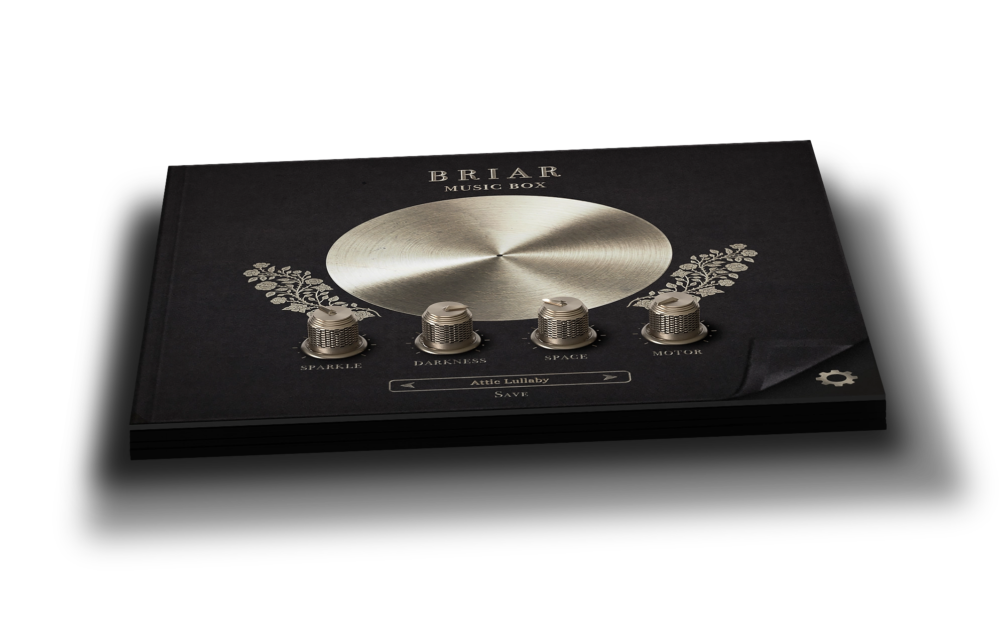 BRIAR Music Box VST interface in a three-dimensional perspective