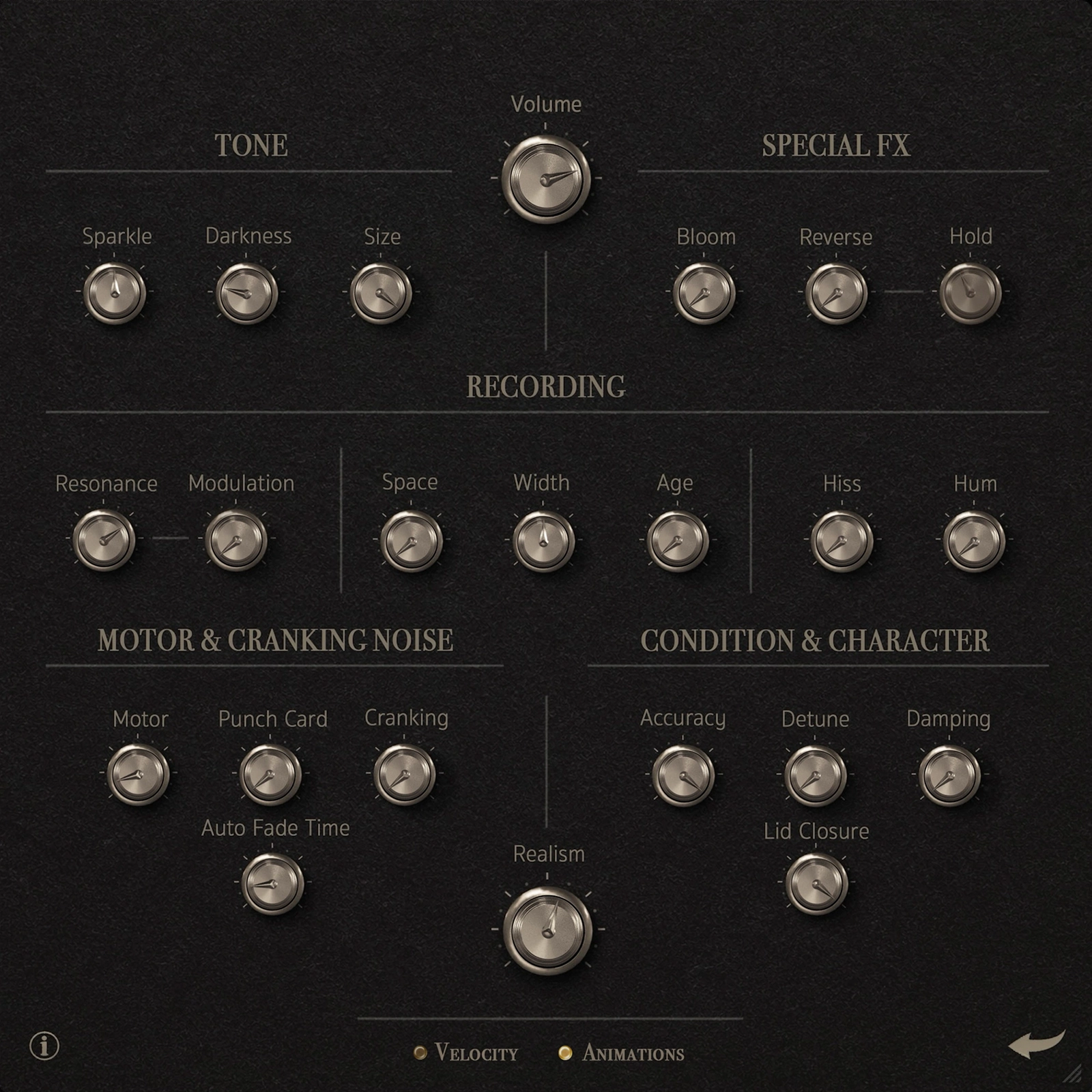BRIAR Music Box VST advanced controls page